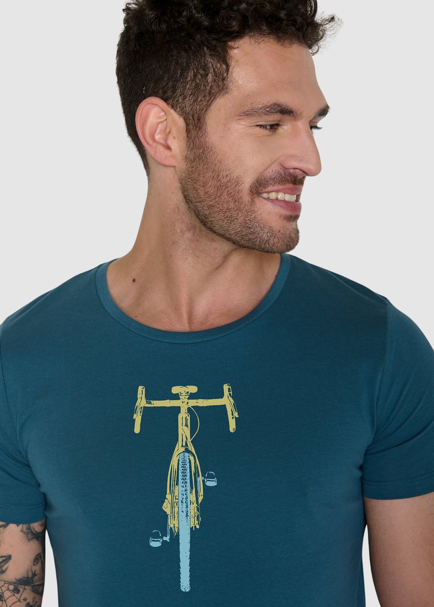 Bike Front Stamp Guide T-Shirt Blue Stone Bike Front Stamp Guide T-Shirt Blue Stone