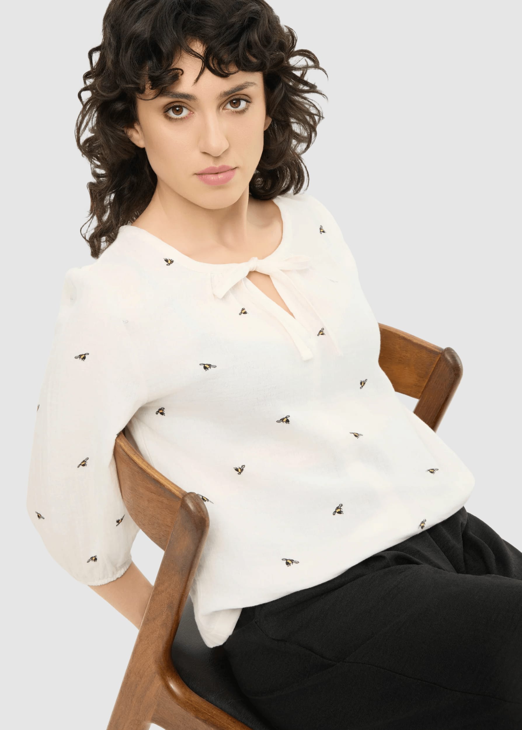 Golden Flow Blouse White