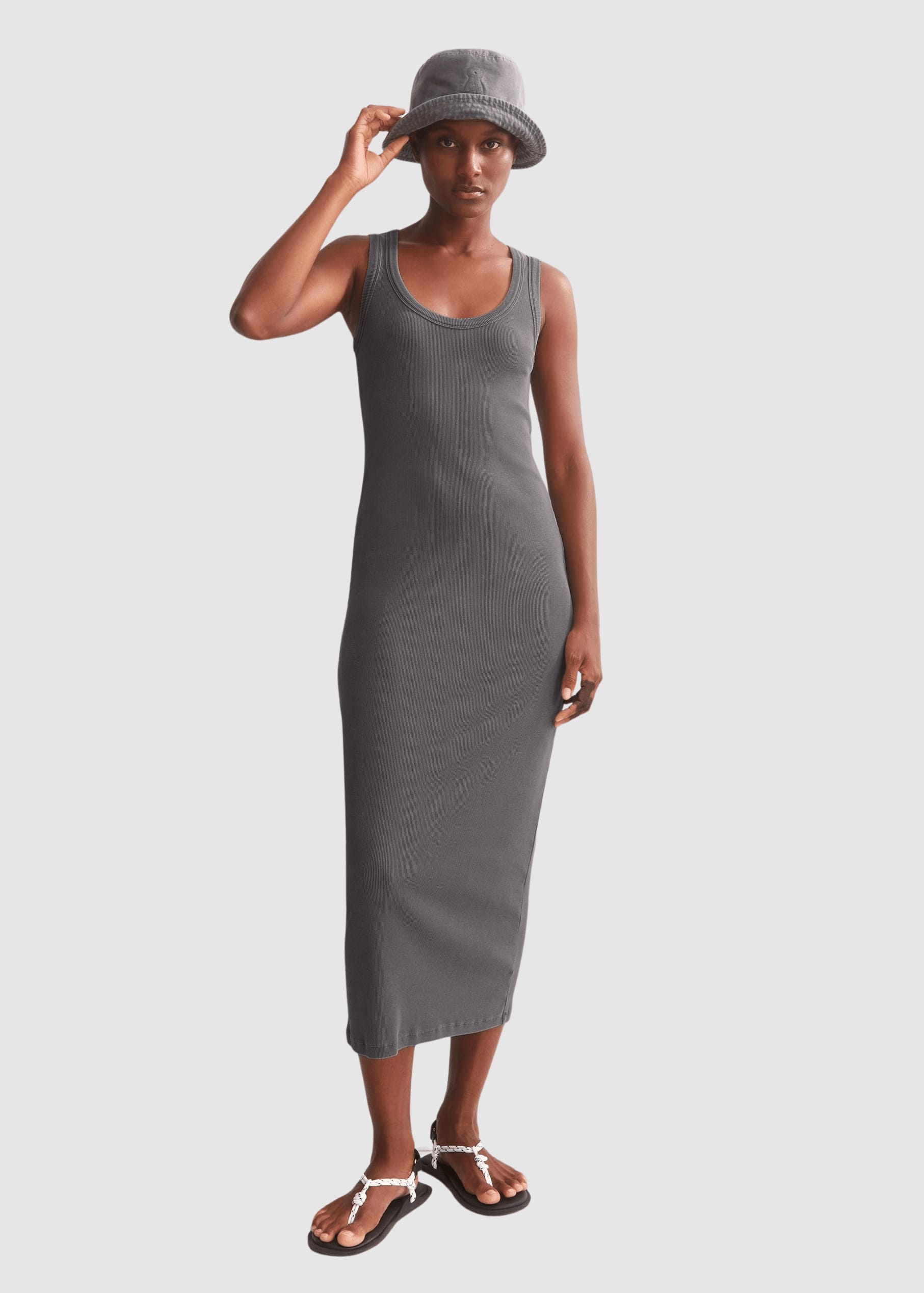 Gmt Dye Bodycon Rib Dress Space Steel Gmt Dye Bodycon Rib Dress Space Steel