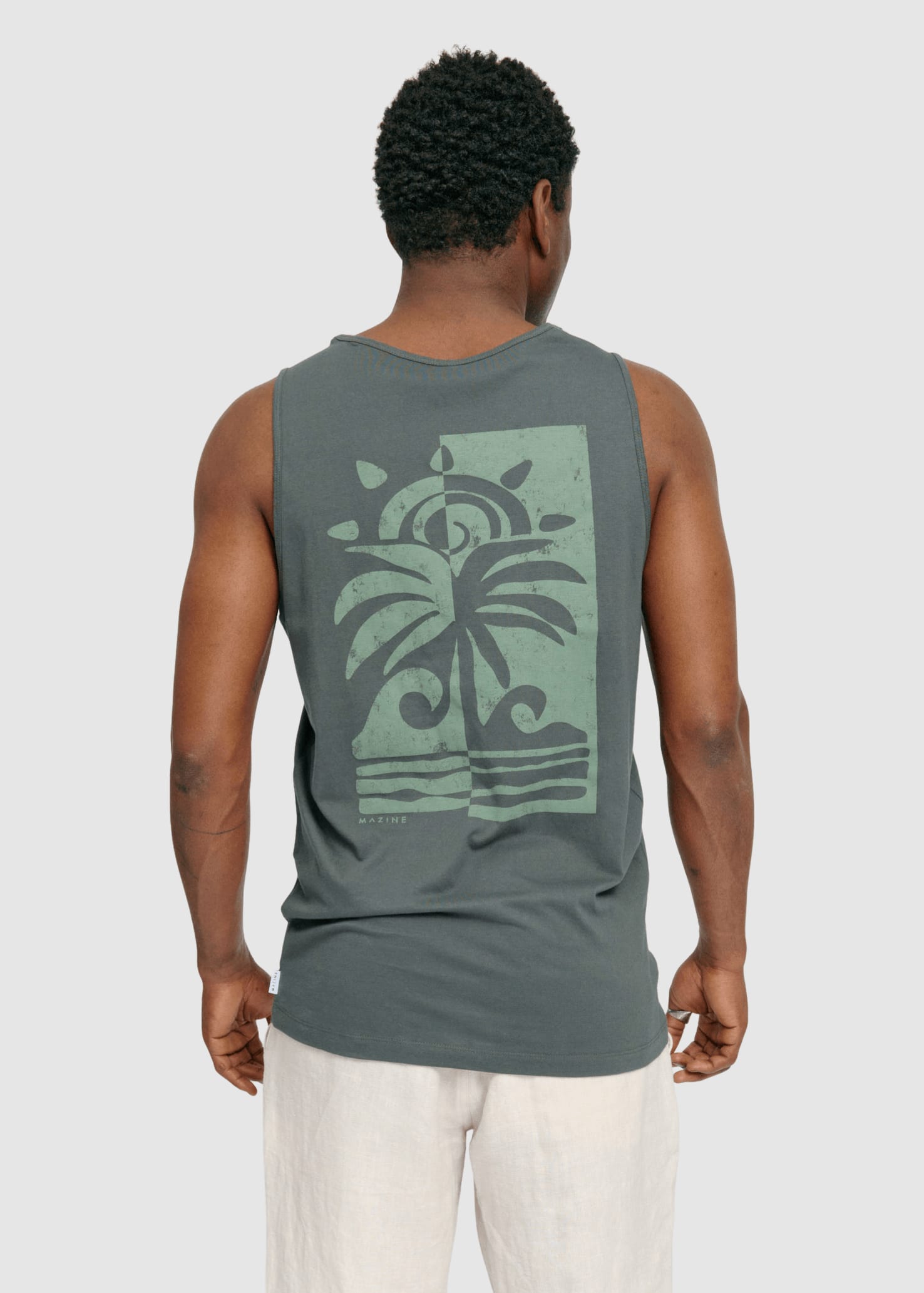 Back Print Tanktop Bottle Palm Back Print Tanktop Bottle Palm