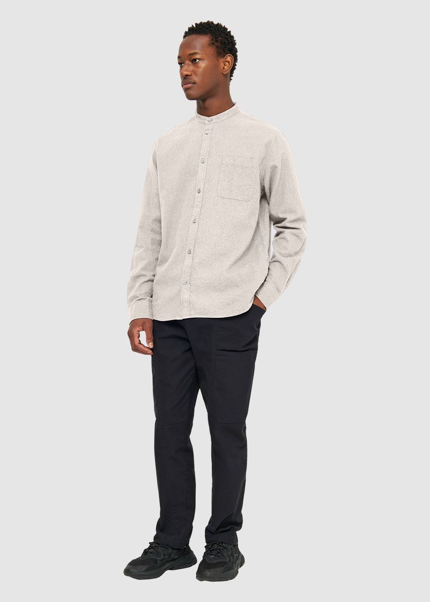 Regular_Fit_Melange_Flannel_Stand_Collar_Shirt_1165_Greige_M_3_7cd0cc43f7 Flannel Shirt