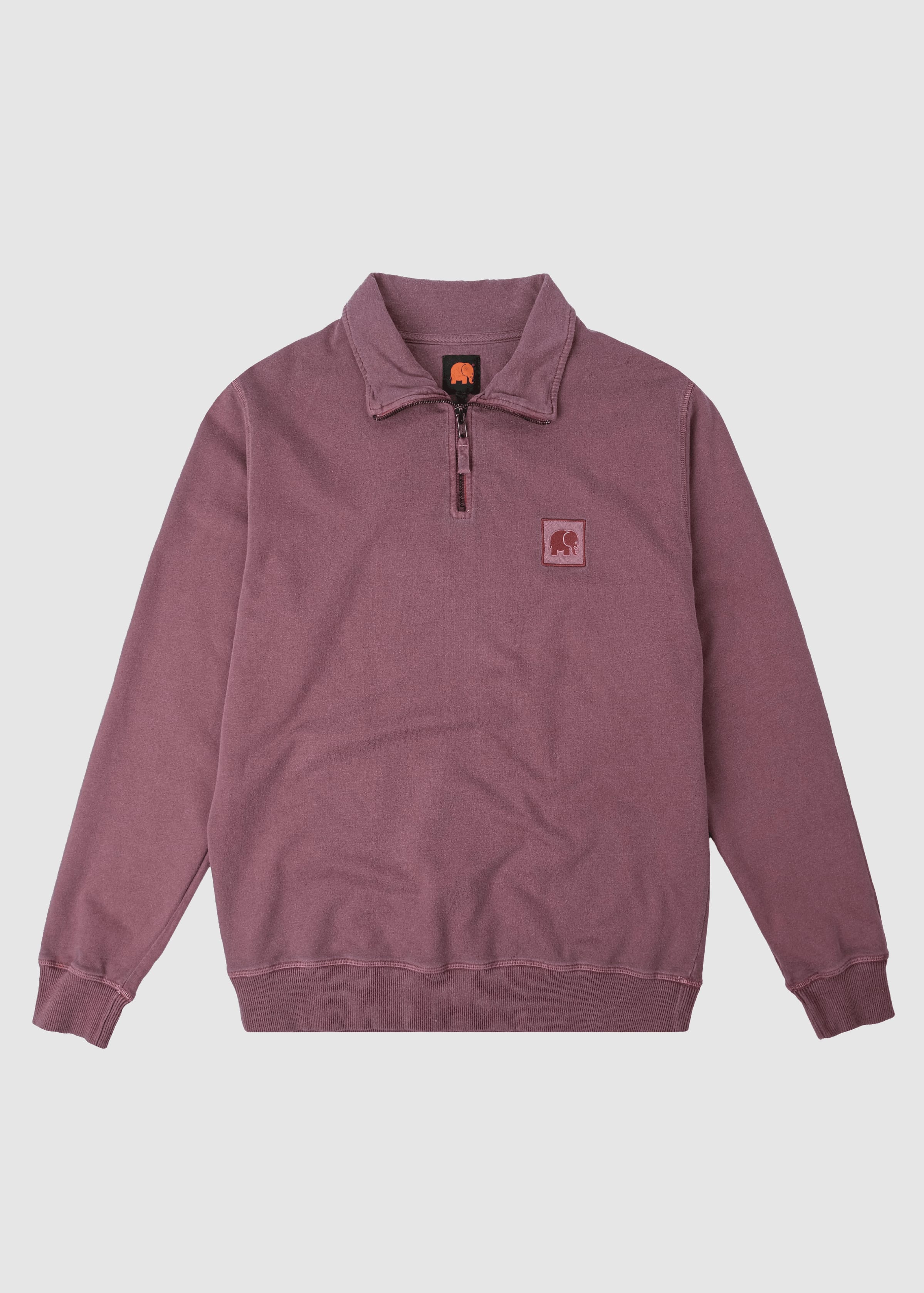Sauce Pigment Dyed Quarter Zip Sweater Garnacha Red Sauce Pigment Dyed Quarter Zip Sweater Garnacha Red