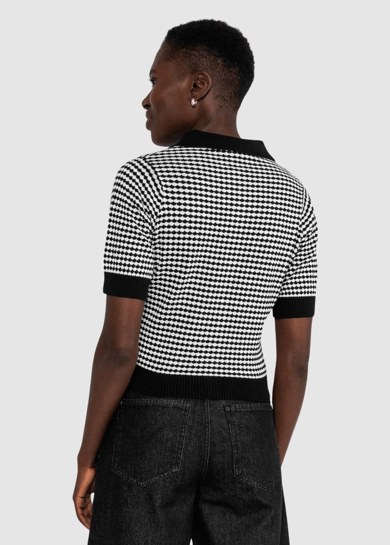 Petite Poloette Mixed Dots Black Beige Petite Poloette Mixed Dots Black Beige