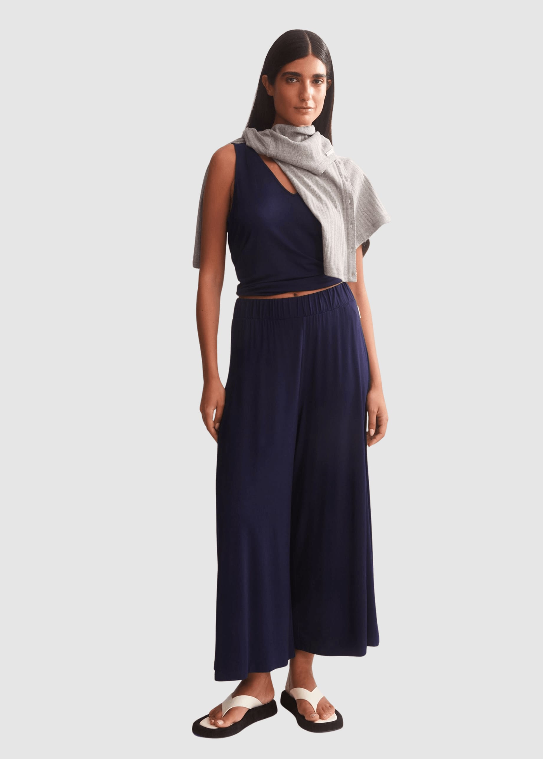 Cropped Jersey Pant Tinted Navy Cropped Jersey Pant Tinted Navy
