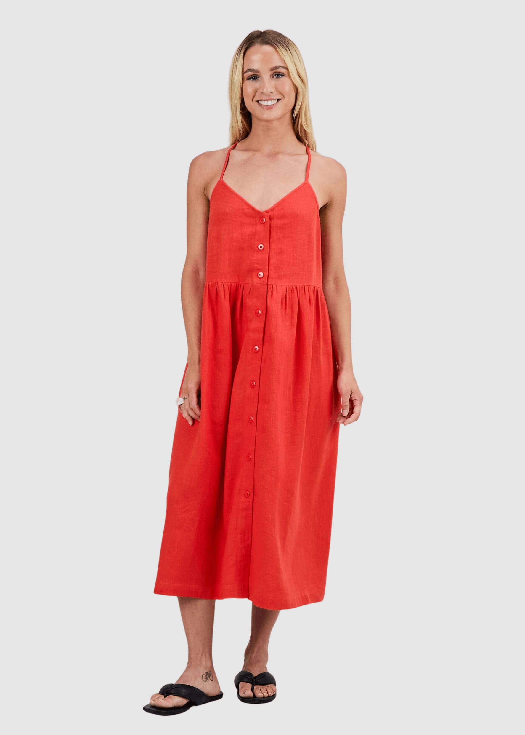 Strappy Loose Dress Coral Strappy Loose Dress Coral