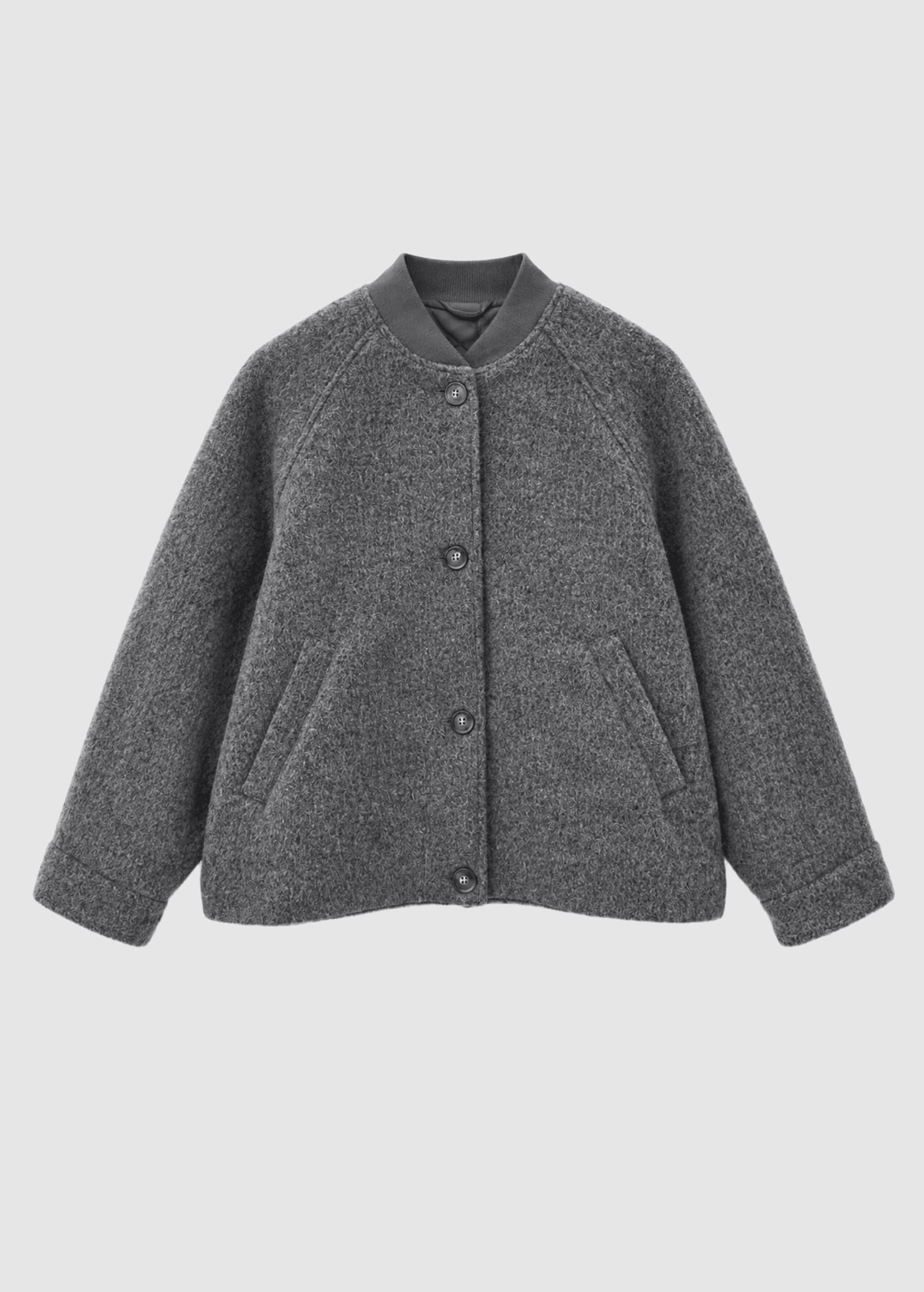 mazine-wool-bomber-anthracite-melange-7.jpeg Vegan Wool Bomber Anthracite Melange