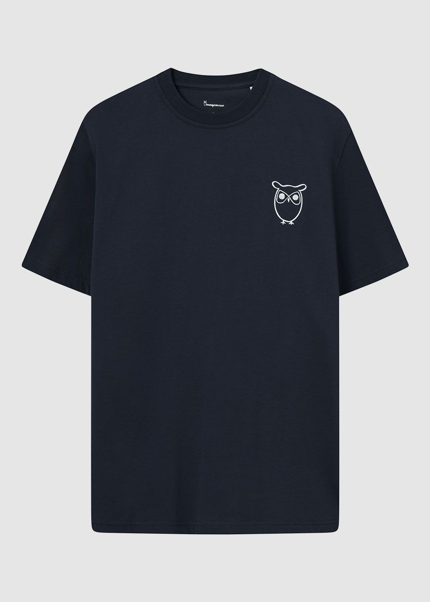Regular Owl Chest Print T-Shirt