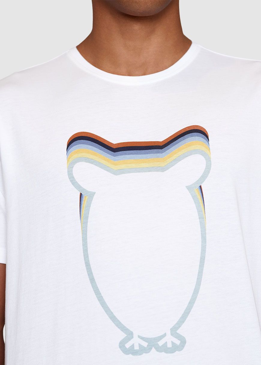 Regular Big Owl Layer Front Print T-Shirt