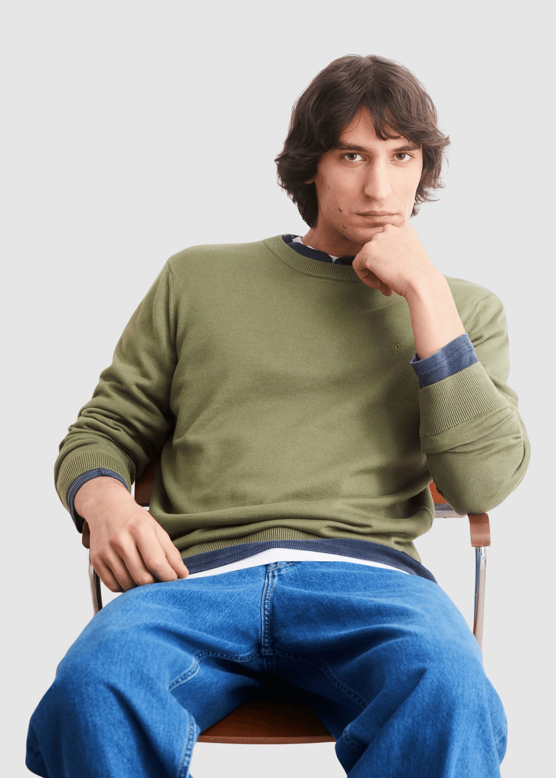 Loukaa Knit Sweater Fatigue Green