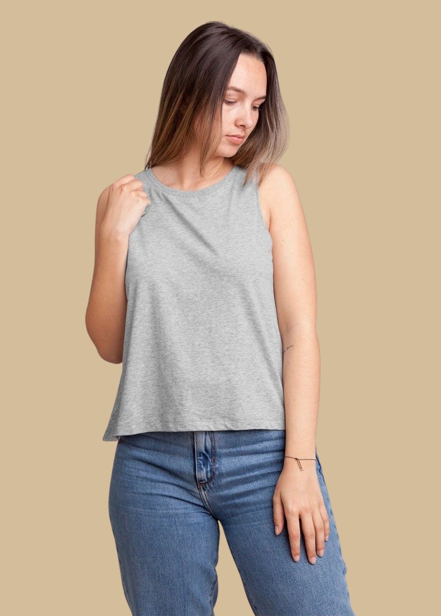 Cropped Oversized Tanktop Woman Cropped Oversized Tanktop Woman
