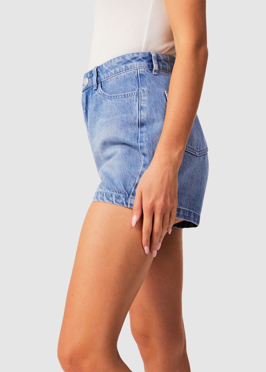 Seventy Three's Hemp Denim High Waisted Shorts