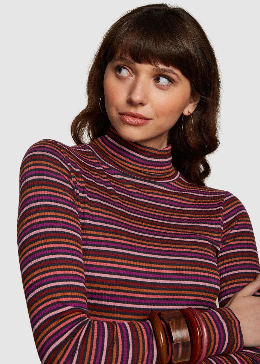 Rollneck Top Rolla Stripe