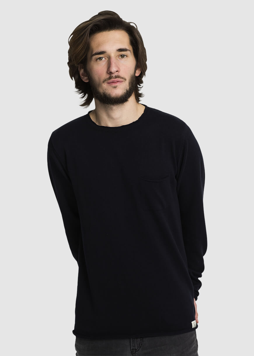 Strickpullover Pocket Navy
