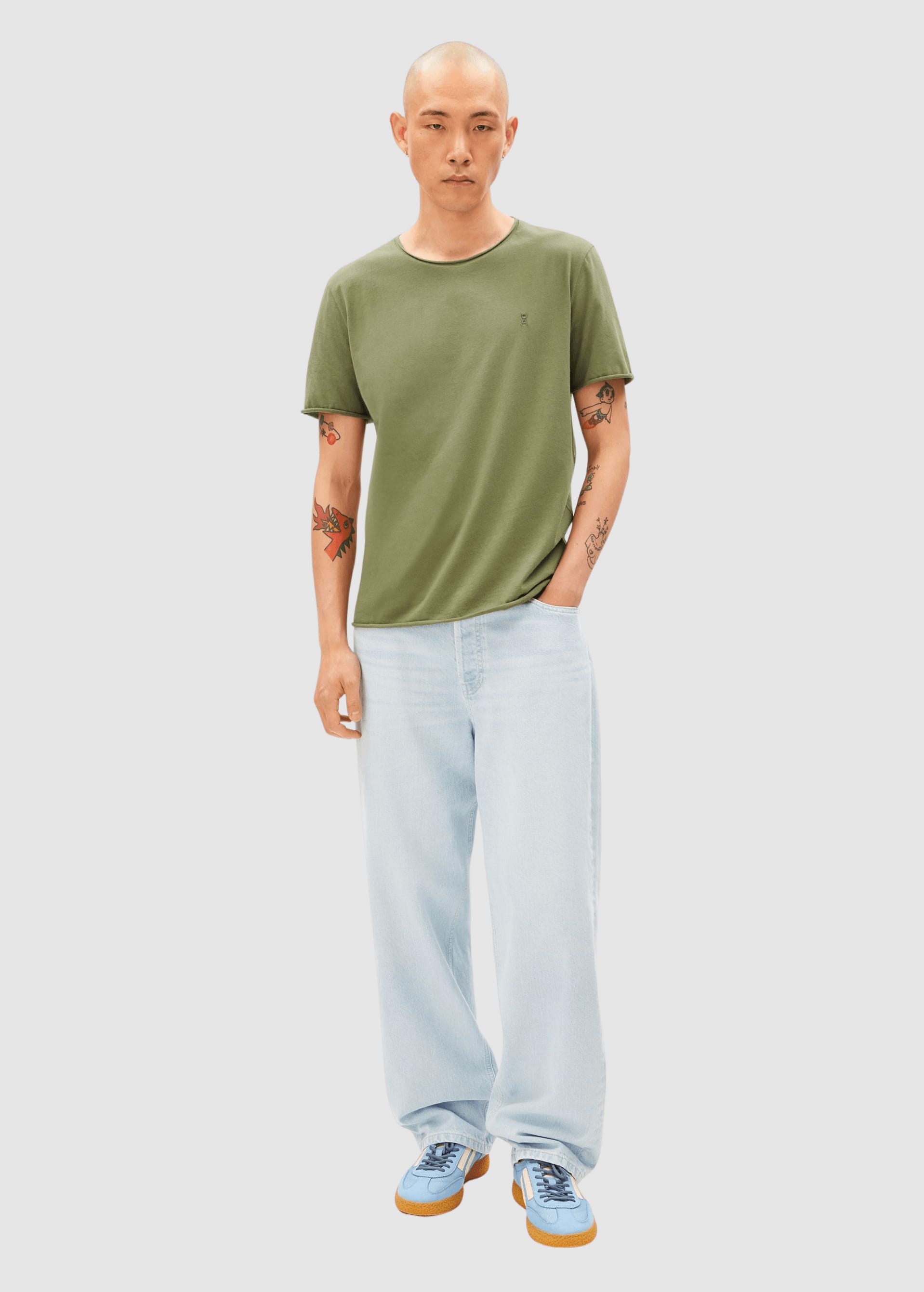 Jaames Brushed T-Shirt Fatigue Green Jaames Brushed T-Shirt Fatigue Green